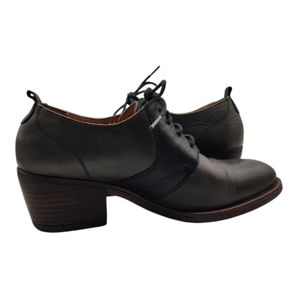 Pikolinos Gray Leather Oxford Heels Lace Up 6.5 Classic - Picture 4 of 12